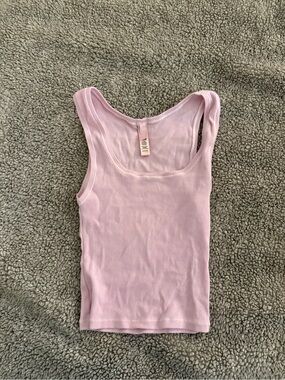 SKIMS Light Pink Ribbed Tank Top
